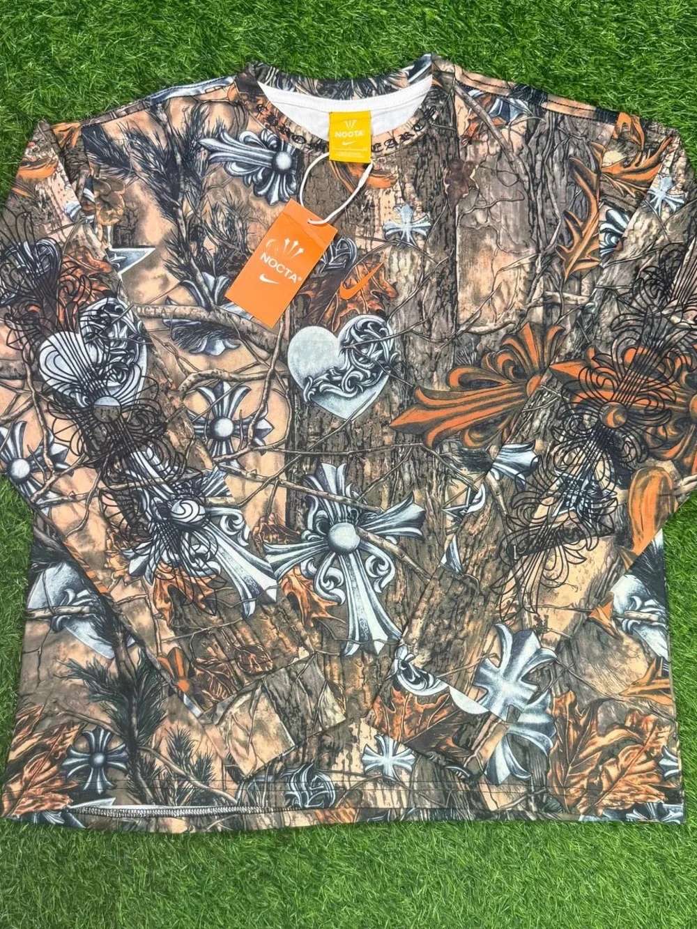 Nike Nocta Long Sleeve Tee in Orange, Brown, Black